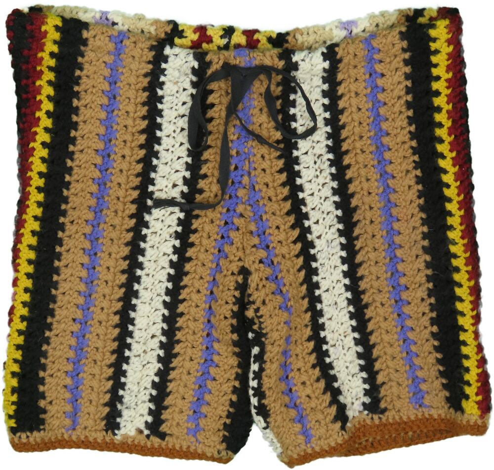 Vintage Knit Wool Vertical Striped Shorts 24